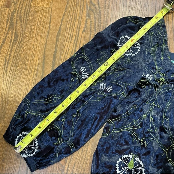 Anthropologie Lacy Velvet Embroidered Blouse - Picture 8 of 12